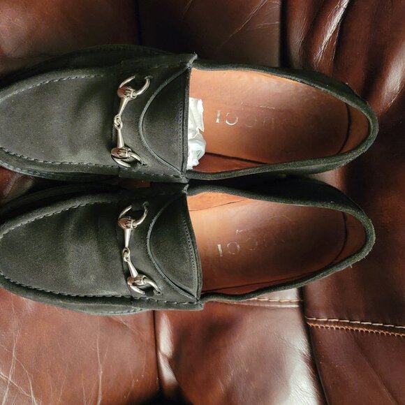 AUTHENTIC Vintage 90's Men's BLACK SUEDE HORSEBIT GUCCI Loafers SIZE 8D - Picture 9 of 16